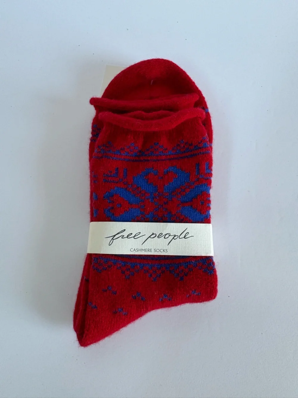 NWT Free People Fair Isle Cashmere Socks
